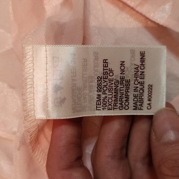 Traditions bed jacket- sheer floral base with satin collar and cuff. - Picture 8 of 12